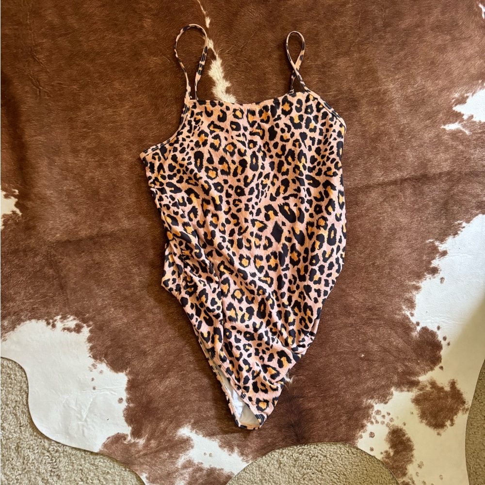 Leopard print maternity swimsuit one piece